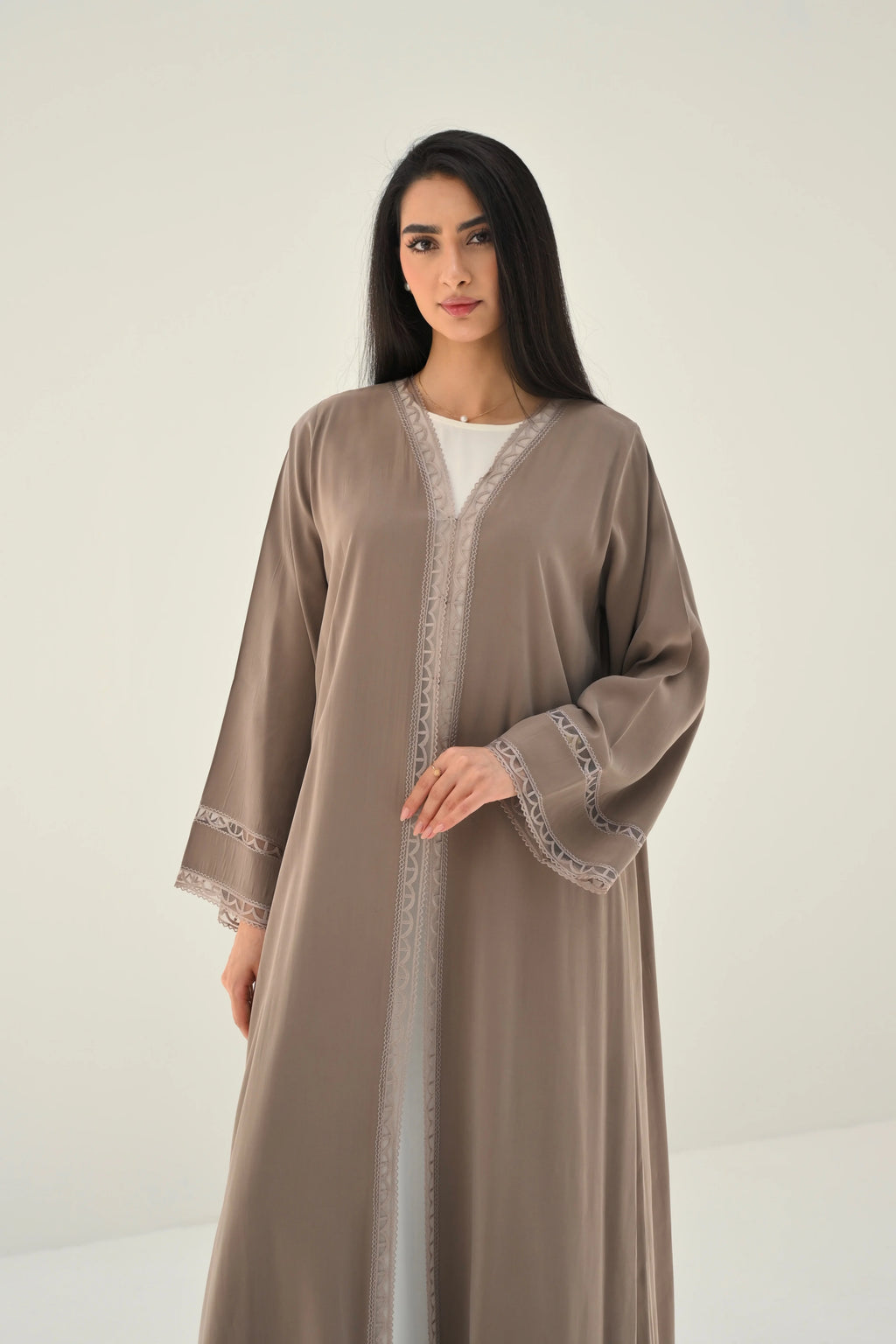 Beige CR1268 abaya alanood
