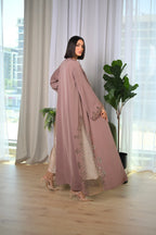VIP abaya laser cut design with Aari embroidery and crystals