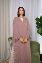 luxury nida fabric abaya with handcrafted details