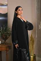 VIP abaya with hand embroidery on sleeves and sides