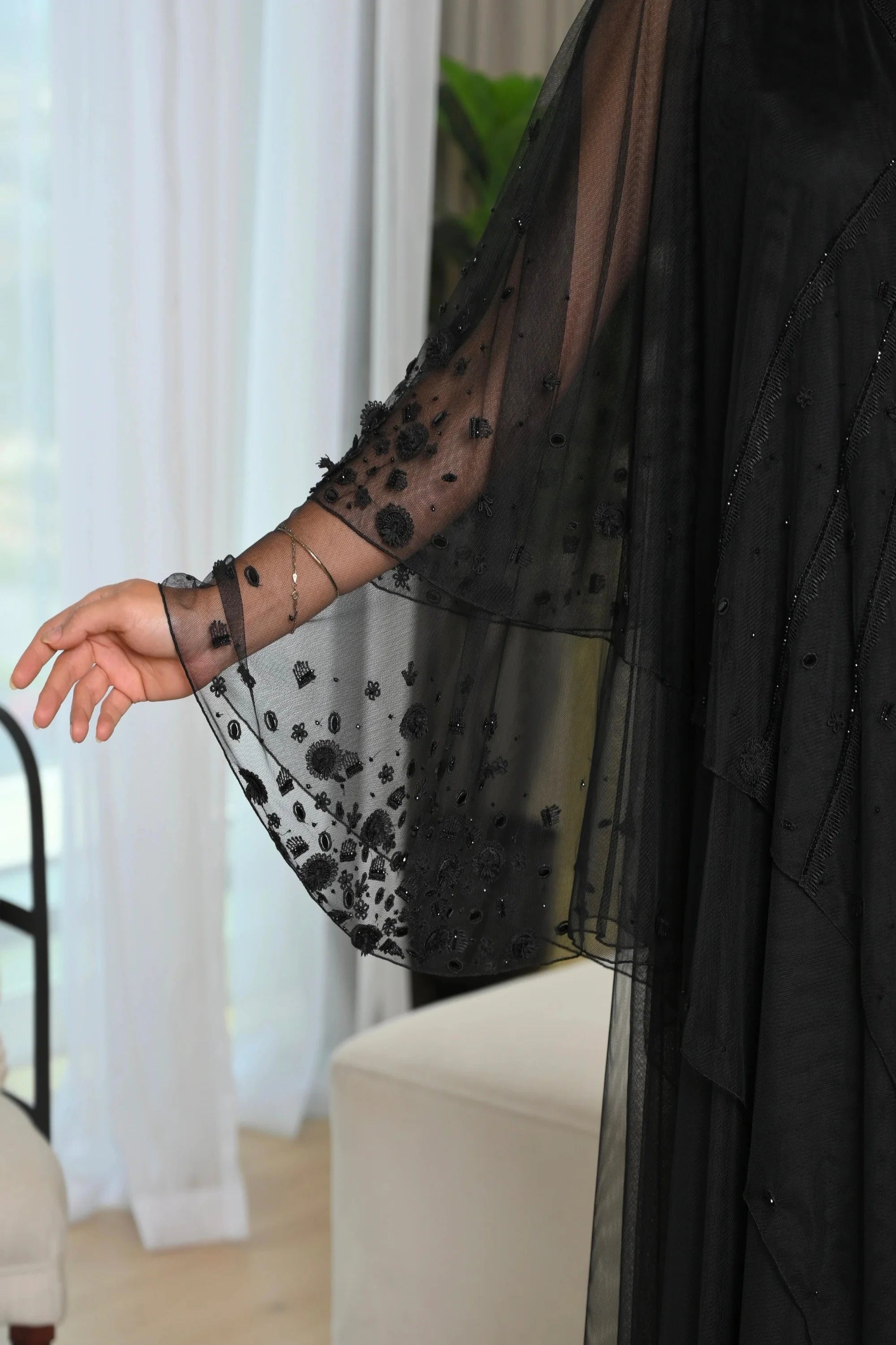 Premium Sada Toor fabric Emirati wedding abaya