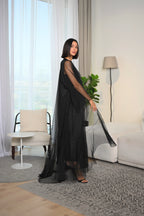 Luxury Emirati Sada Toor abaya with crystal embellishments and elegant handwork design