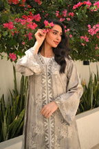 Luxury tie-dye Emirati abaya with laser cut details and Dori embroidery
