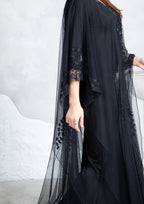 Emirati abaya elegant design with sheer layers