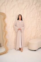 Full length beige abaya occasions wear — Al Anood UAE new arrivals