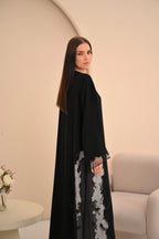 Full length black VIP abaya formal occasions — Al Anood UAE new arrivals