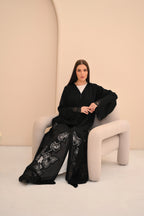 Full length black VIP abaya occasions wear — Al Anood UAE new arrivals