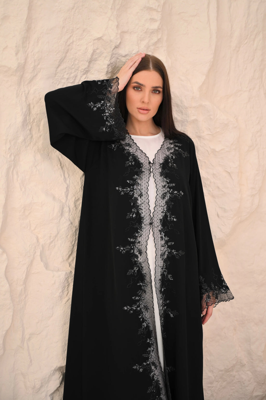 Full length black abaya evening wear — Al Anood UAE new arrivals