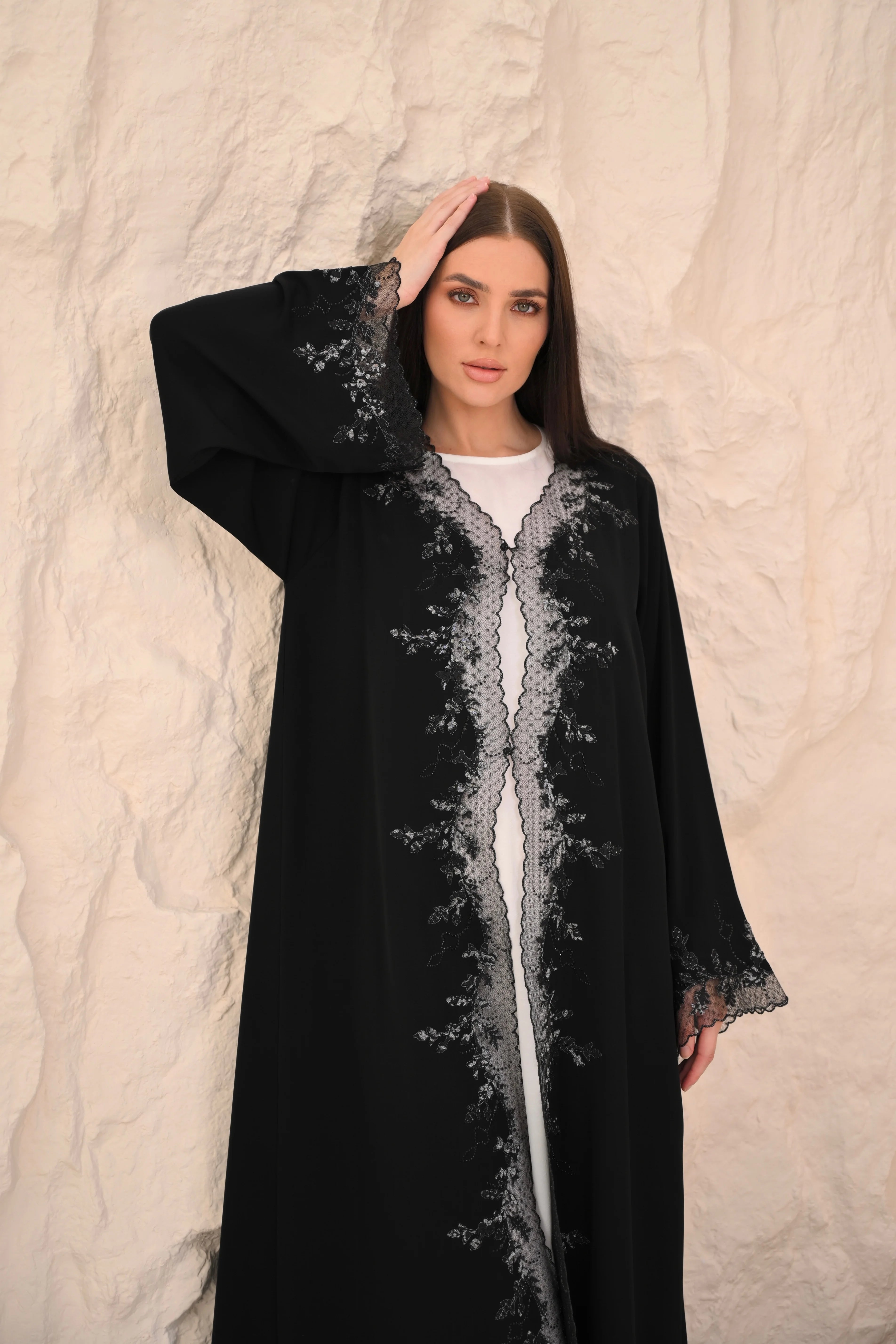 Full length black abaya evening wear — Al Anood UAE new arrivals