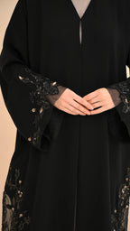 Full length black evening abaya new arrivals — Al Anood UAE