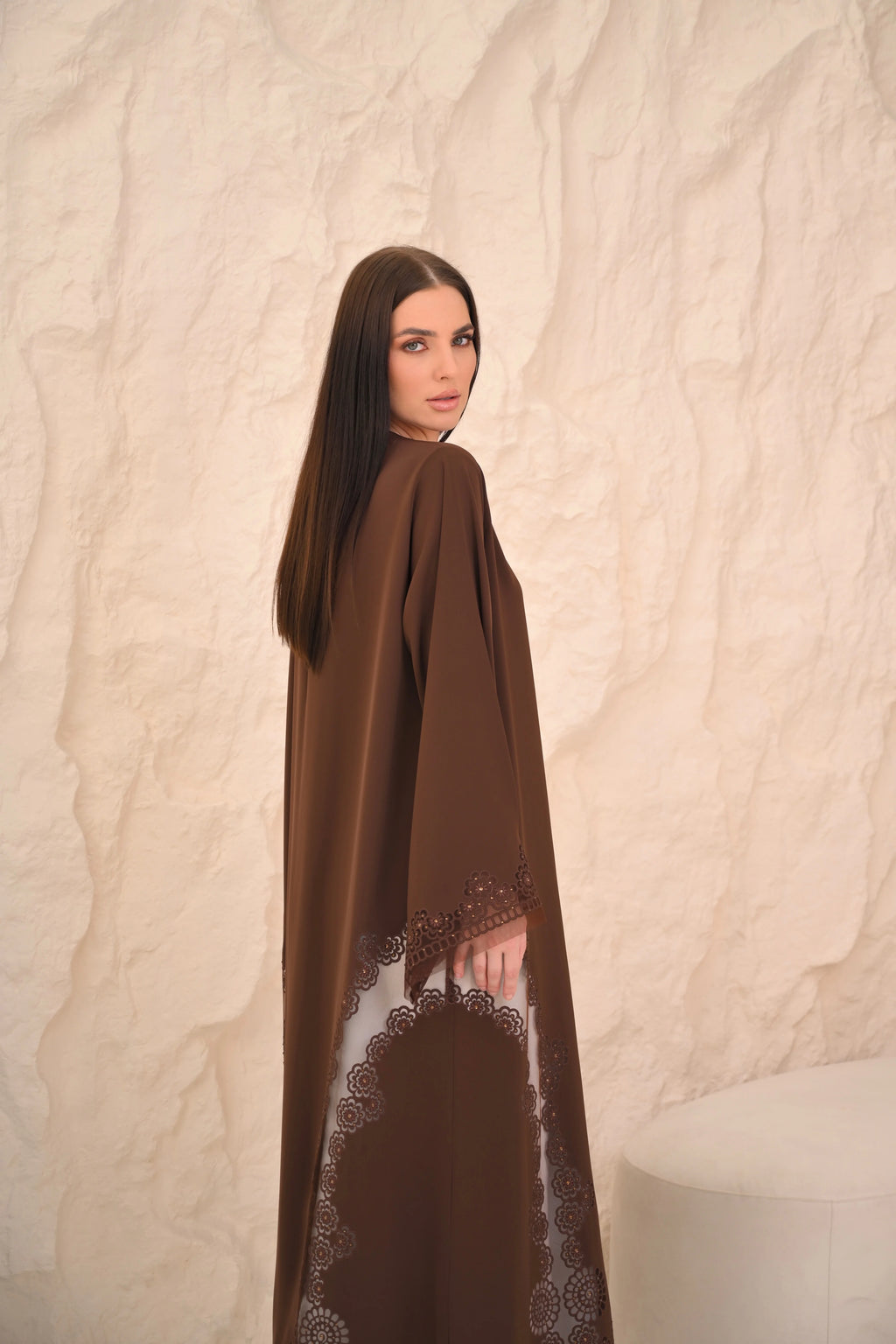 Full length brown abaya occasions wear — Al Anood UAE new arrivals
