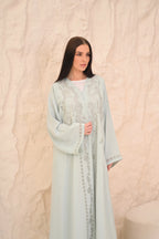 Full length mint green abaya occasions wear — Al Anood UAE new arrivals