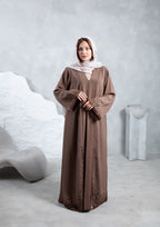 Luxury abaya with aari handwork and laser cut embroidery