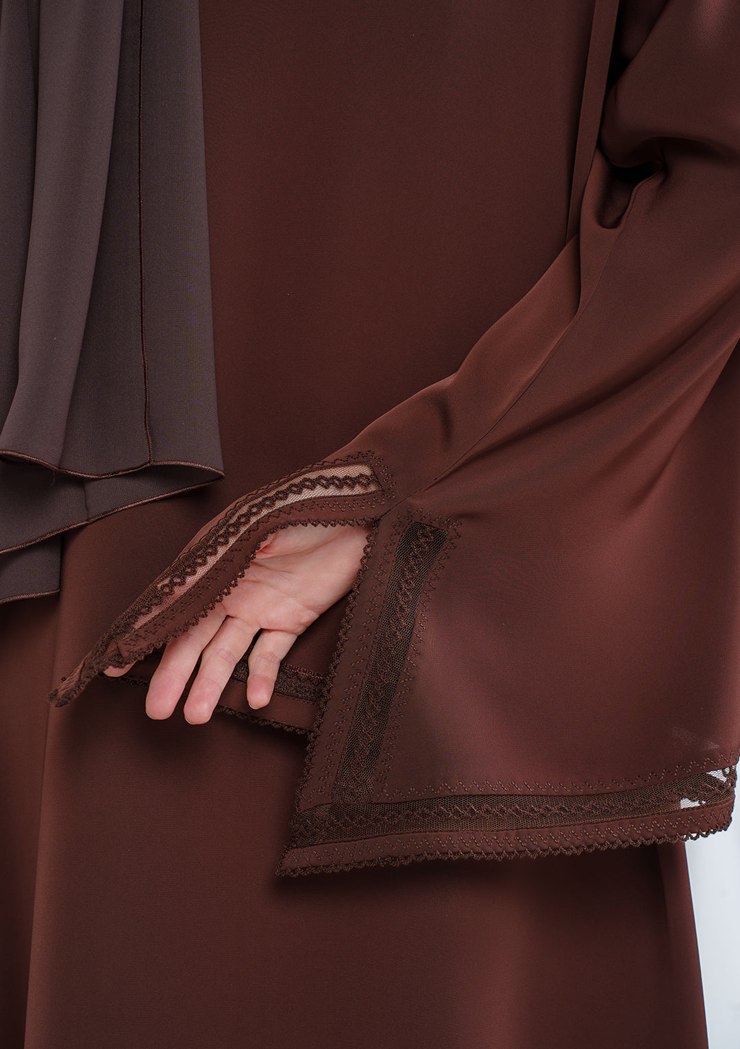 Premium nida fabric abaya with flared cuffs