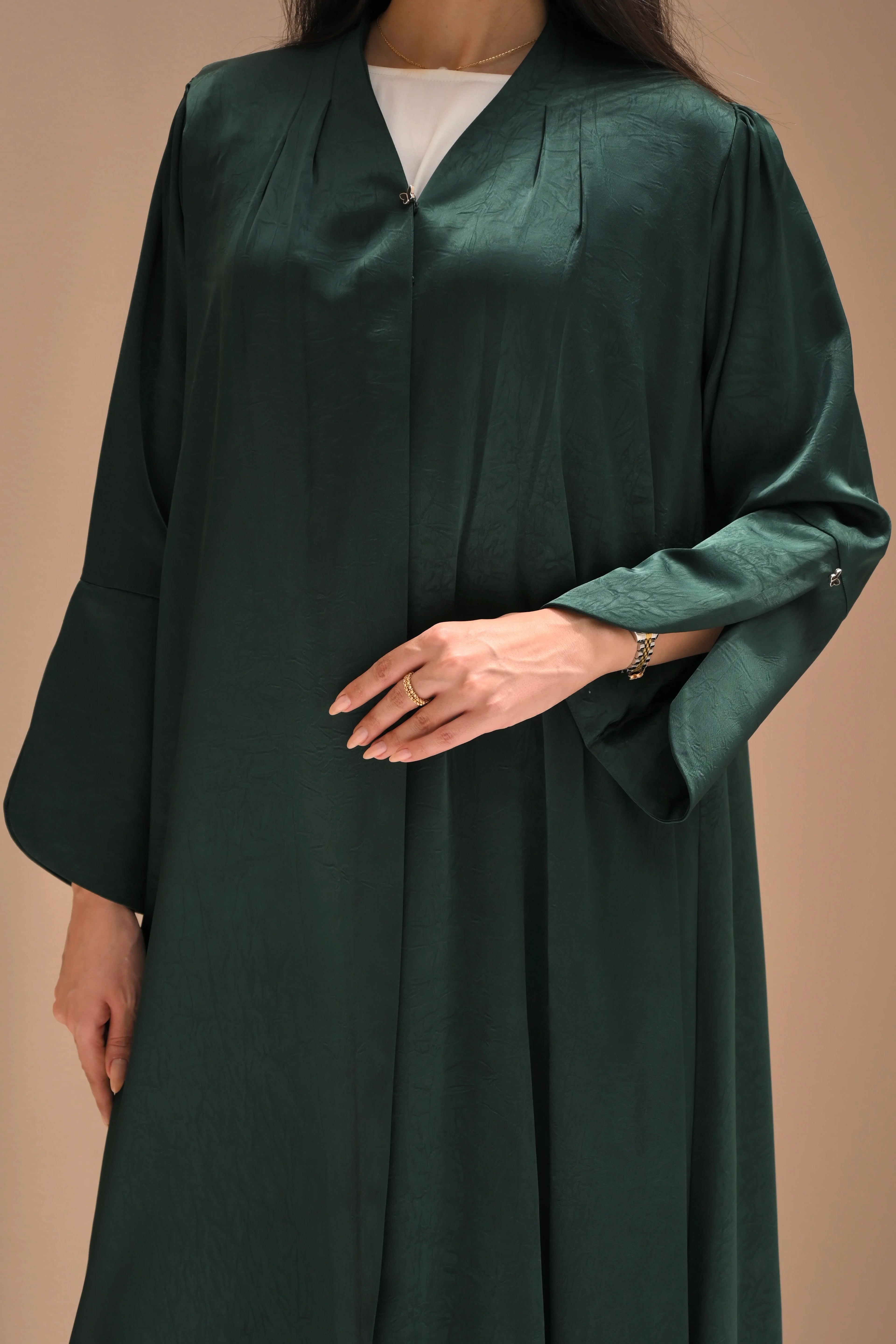 Luxury Plain Nida Abaya in Mauve Color with Elegant Emirati Design by Al Anood