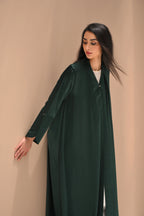Luxury Plain Nida Abaya in Mauve Color with Elegant Emirati Design by Al Anood