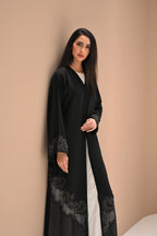 Luxury Nida Abaya with Laser Cut & Hand Embroidery 