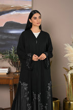 VIP abaya with hand embroidery on sleeves and sides