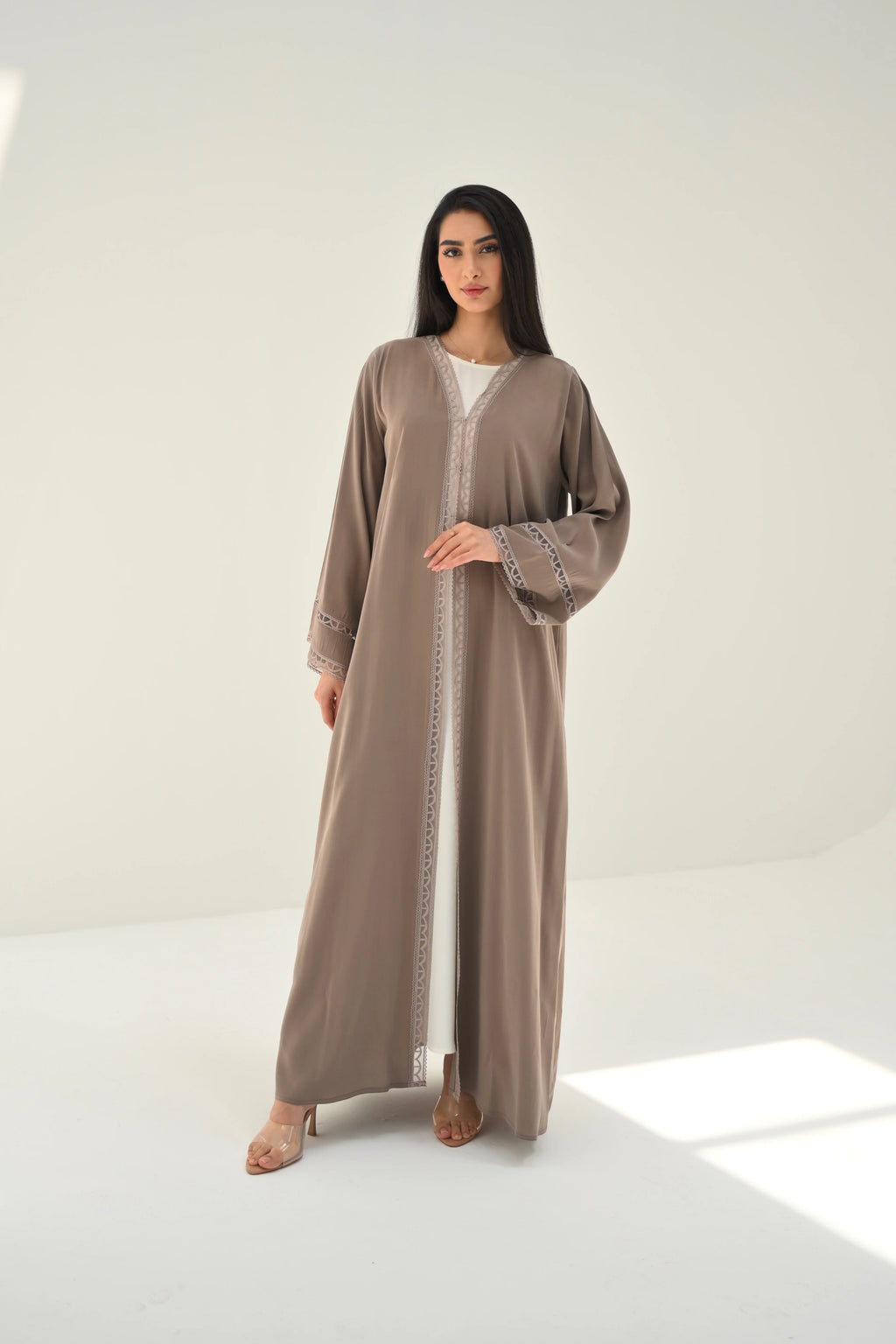 Beige CR1268 abaya alanood عبايات العنود