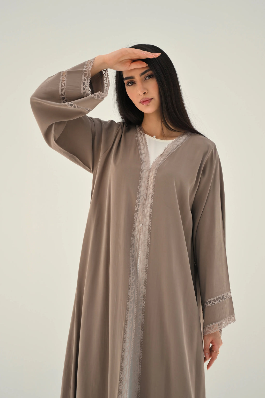 abaya Beige alanood CR1268 عبايات العنود بيج