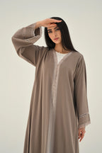 abaya Beige alanood CR1268 عبايات العنود بيج