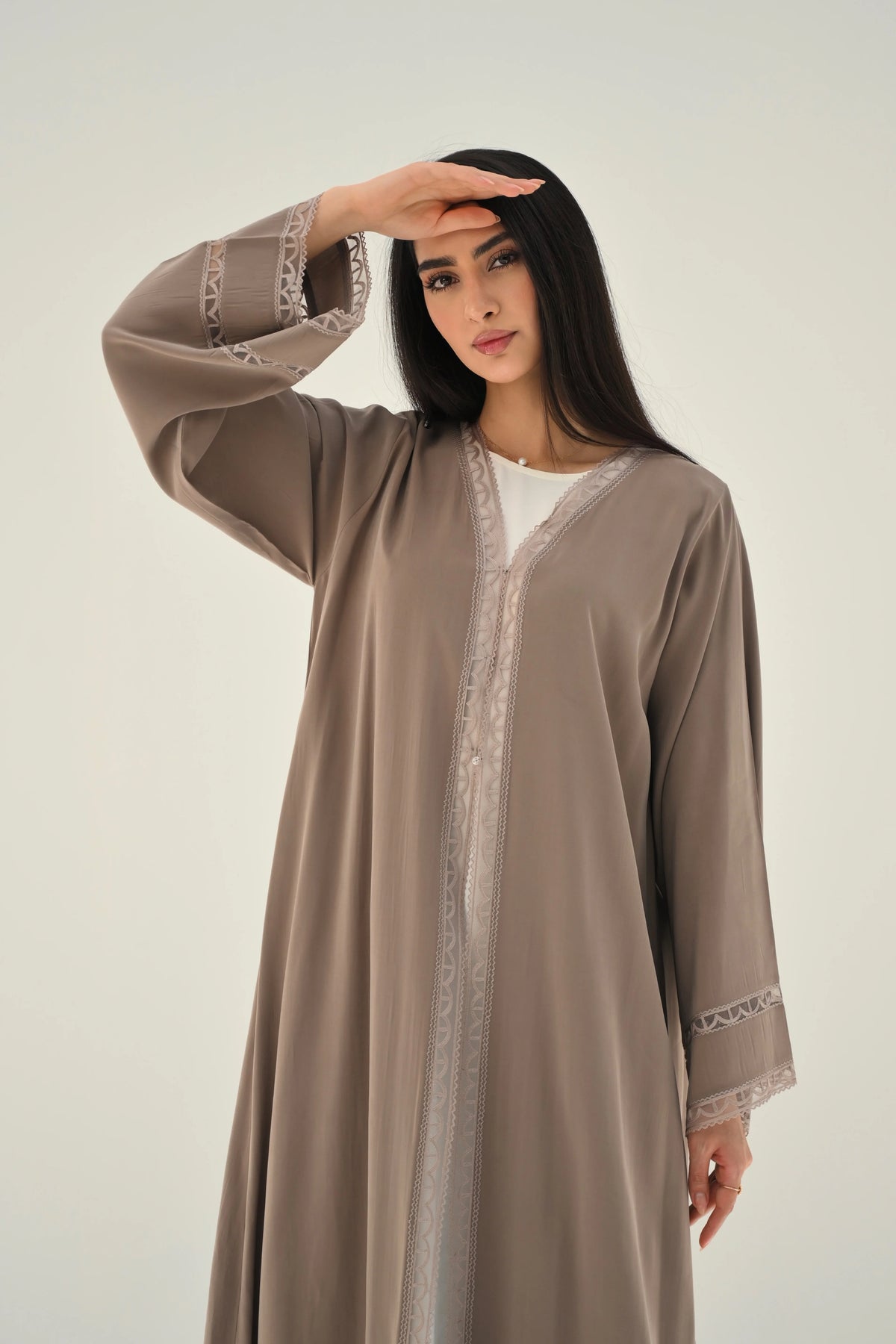 abaya Beige alanood CR1268 عبايات العنود بيج