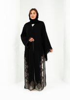 elegant UAE abaya with geometric embroidery design