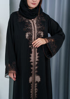luxury abaya with picoting edges and crystals